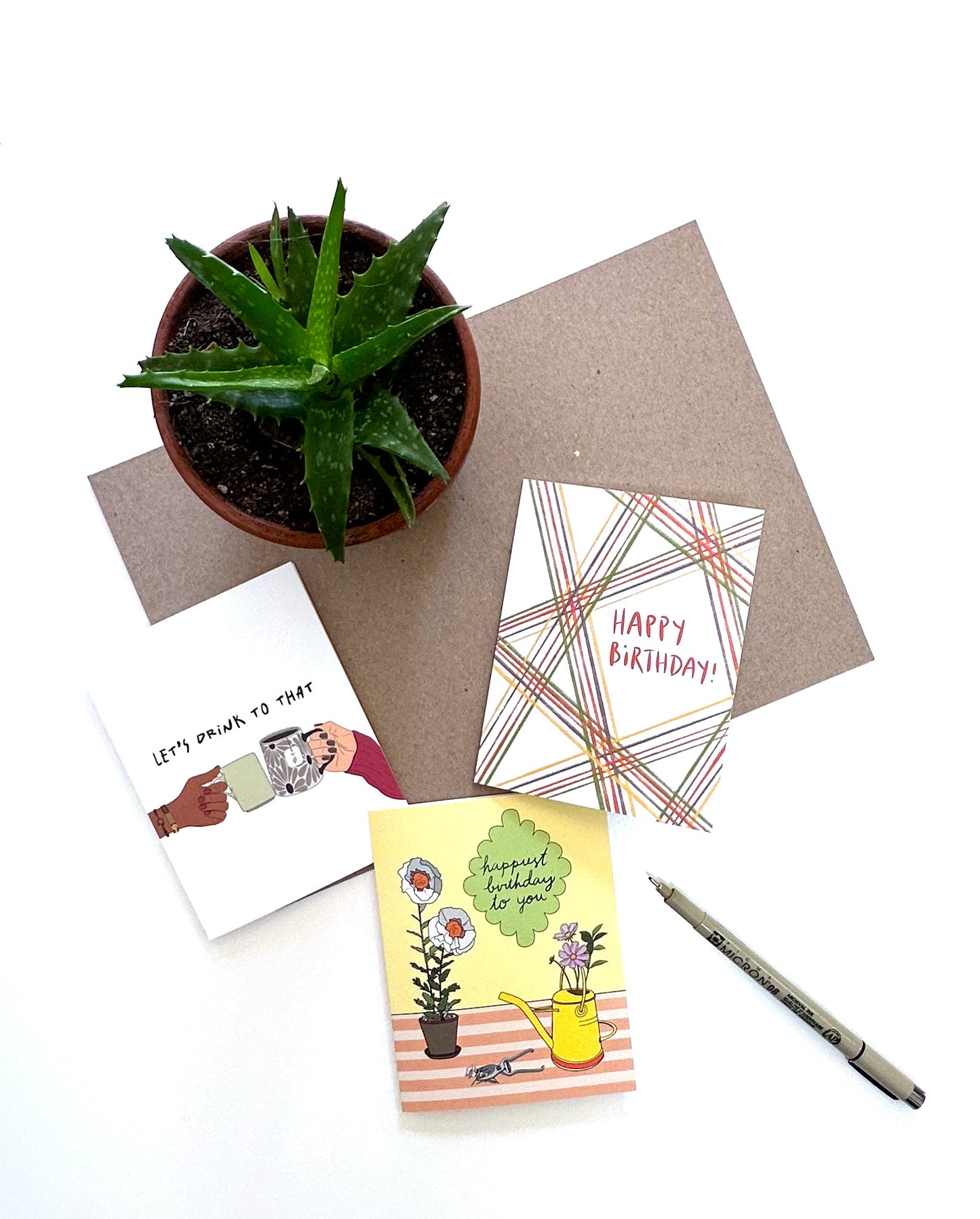 Cosmos & Poppies Birthday Card