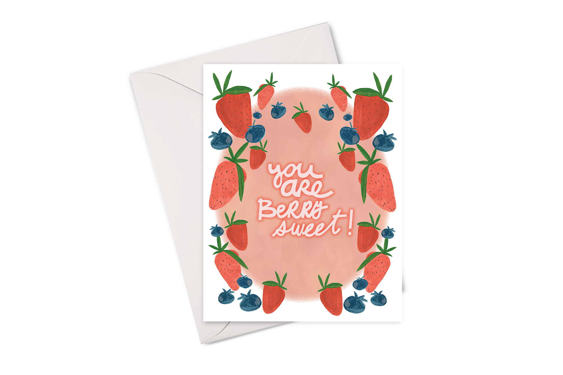 strawberries and blueberries berry sweet card