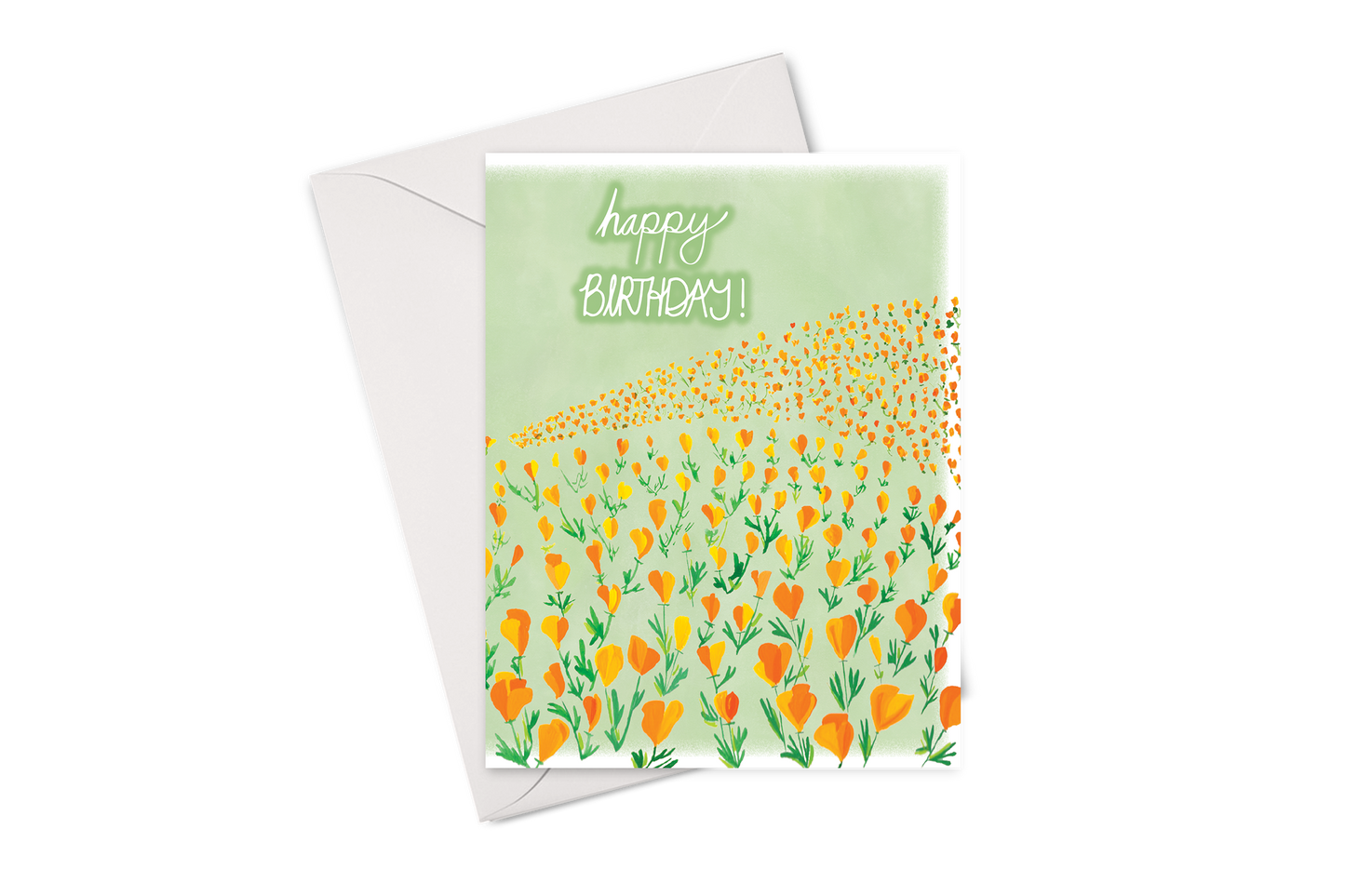 Poppy Field Birthday Card