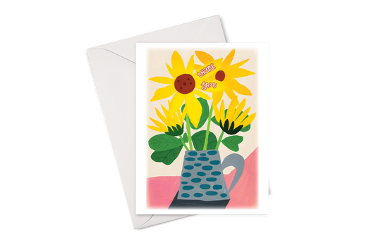Sunflower Vase Thank You Card