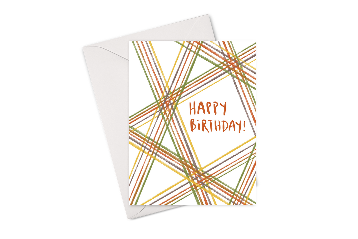 Multicolor Lines Happy Birthday Card