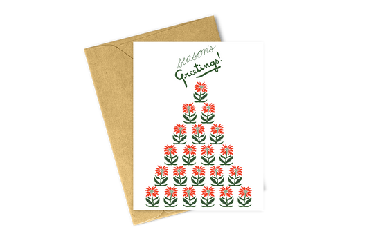 Poinsettia Season's Greetings Card