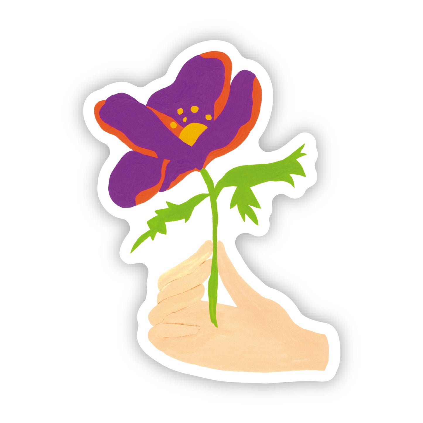 Picked Purple Flower Sticker