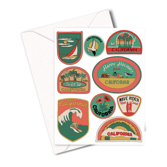 Vintage California Patches Holiday Card