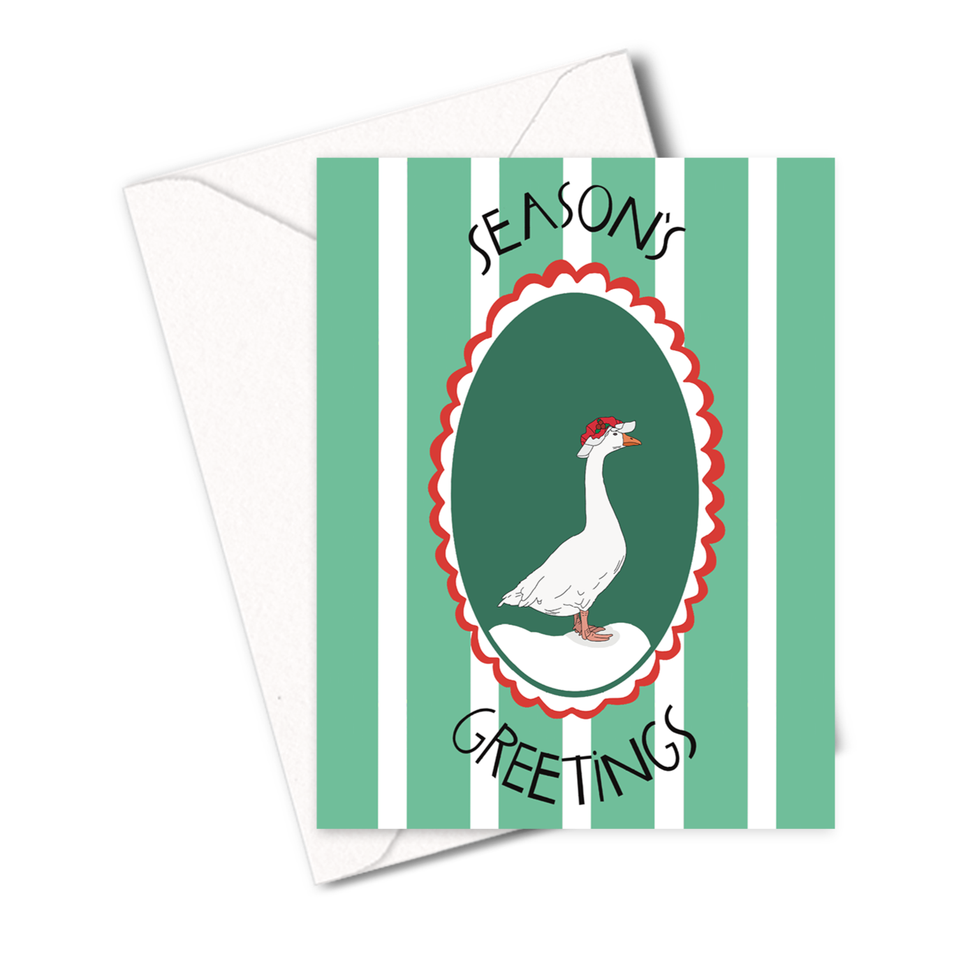 Christmas Goose Season's Greetings Holiday Card